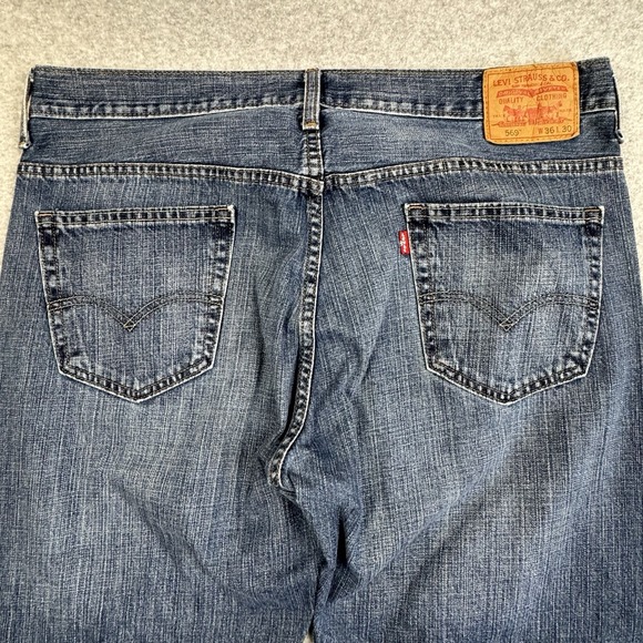Levis 569 Loose Straight Fit‎ Jeans Mens 36x30 (38x30) Cotton Denim Nice Fade - Picture 10 of 10